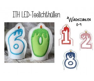 ITH - LED Teelichthüllen Wachszahlen